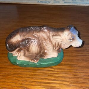 ‎Vtg chalkware Ox from a nativity scene